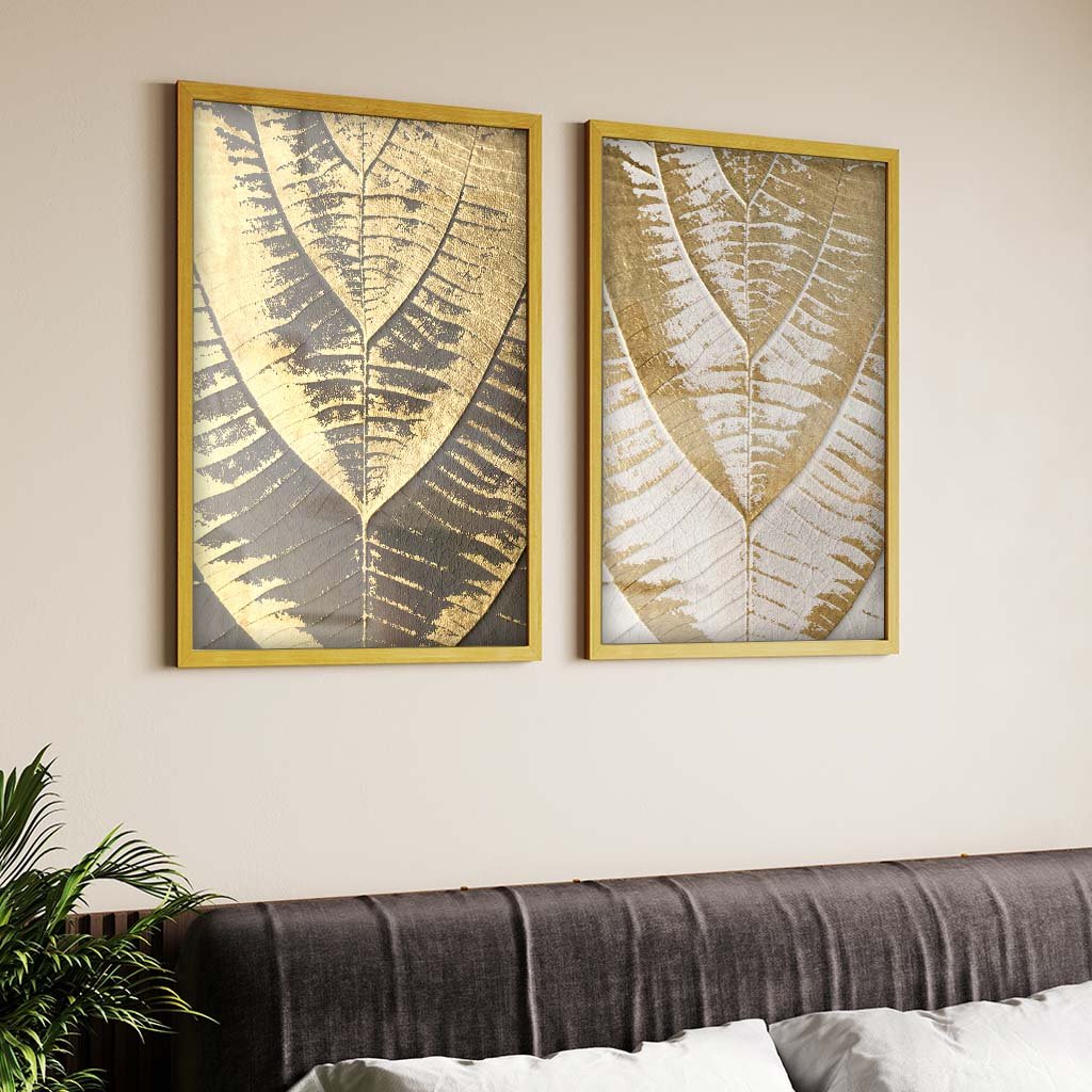 Duo Golden Marks of the Leaves Canvas