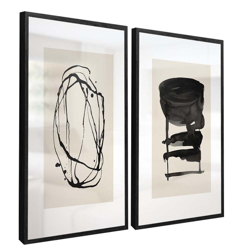 Abstract Nanking Duo Canvas V1619