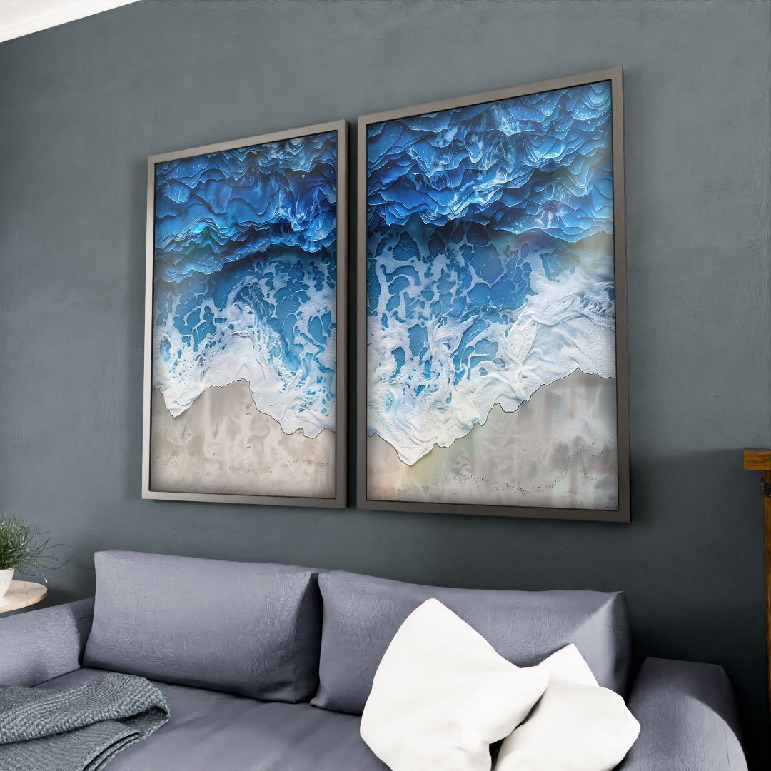 Duo Waves on the Beach Canvas