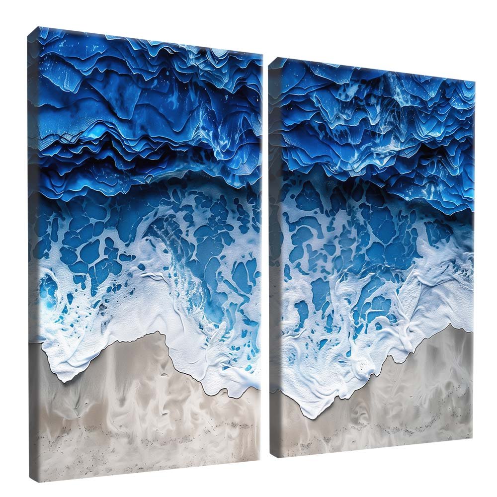 Duo Waves on the Beach Canvas