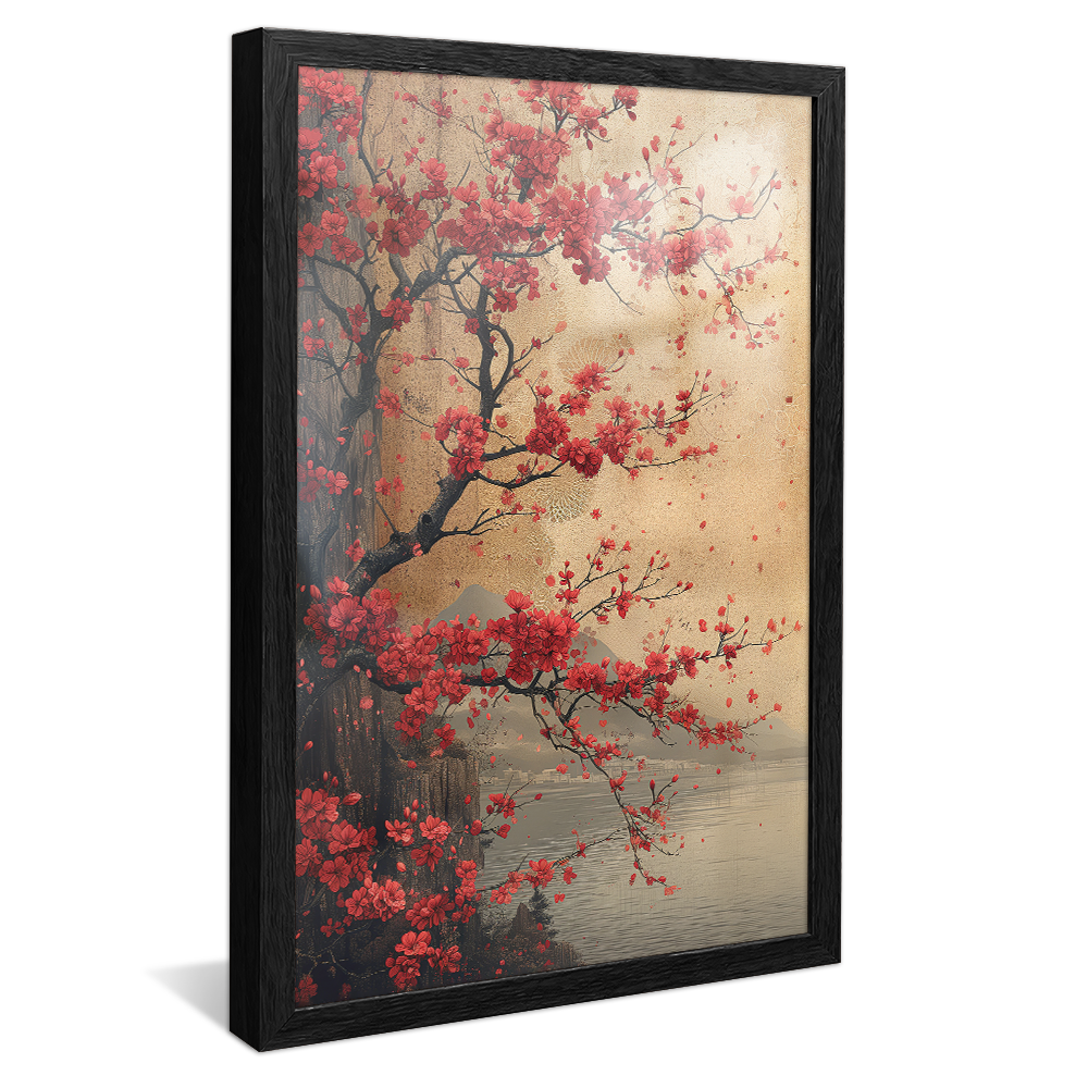 Elegant Red Tree Painting v1189 Canvas