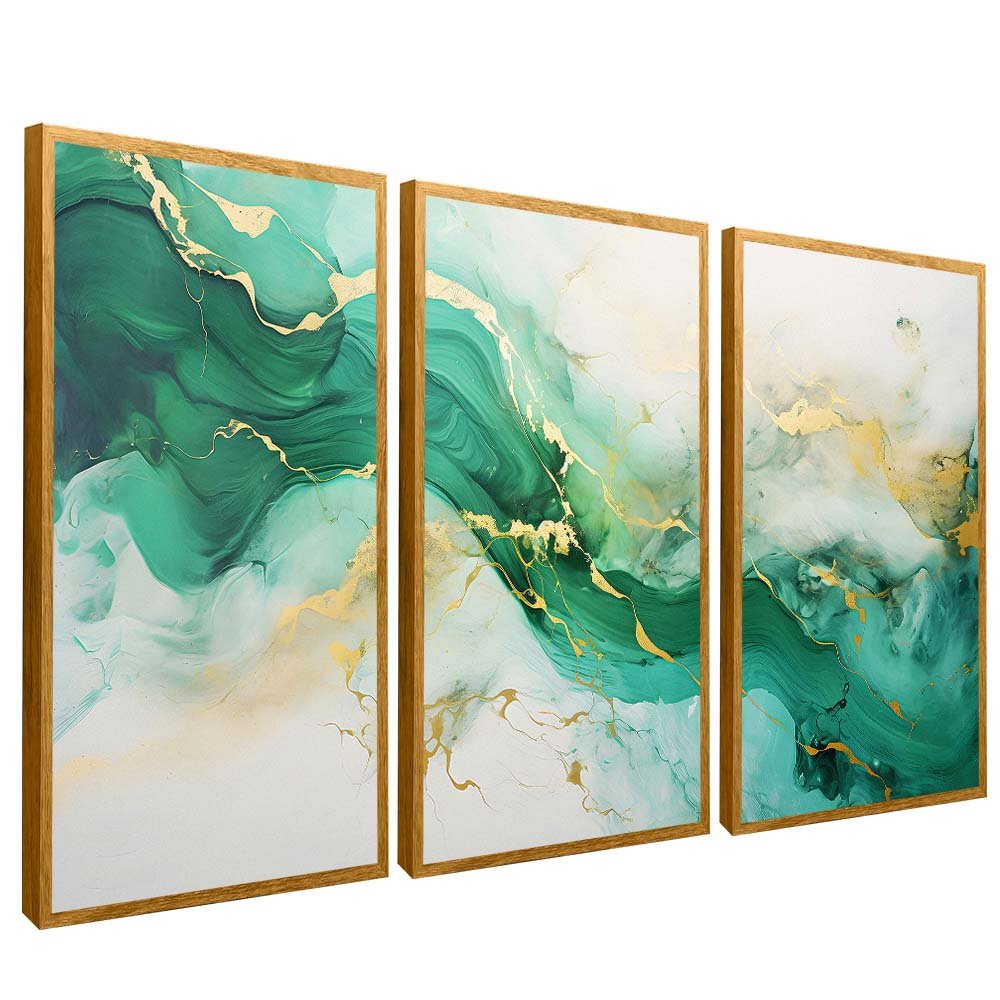 Emerald and Gold Trio V1987 Canvas