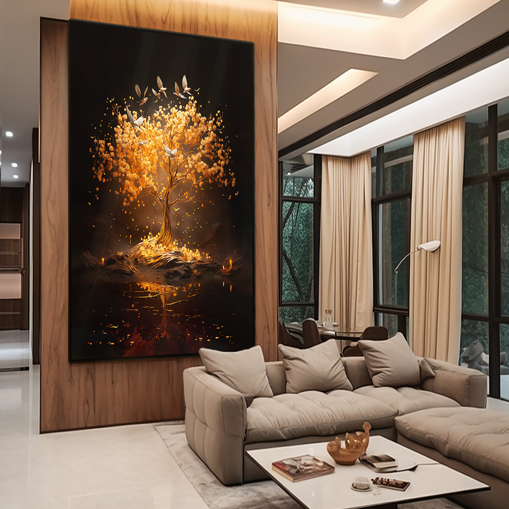 Empty Golden Tree V892 Canvas