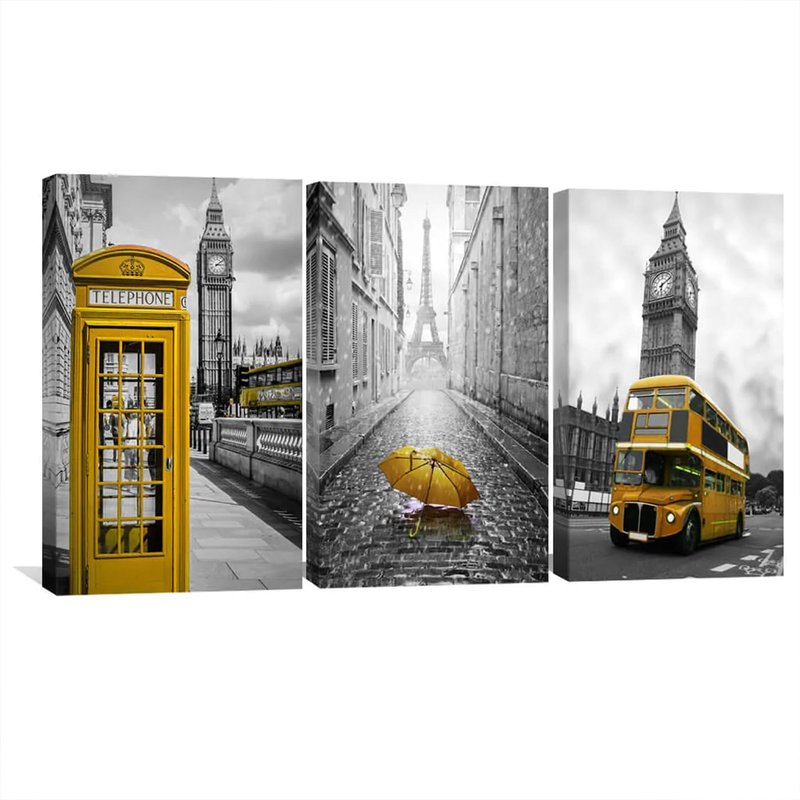 Europe 3-Panel Canvas Set