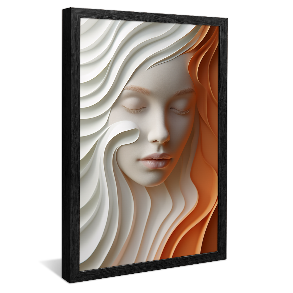 Face Woman in Marble Canvas