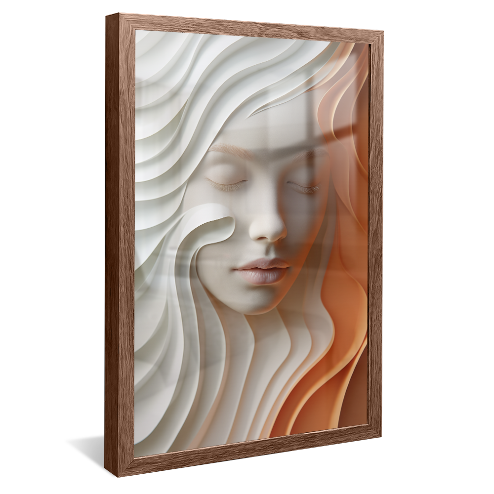 Face Woman in Marble Canvas