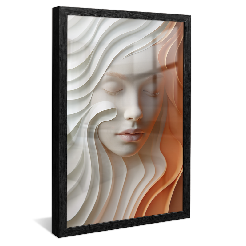 Face Woman in Marble Canvas