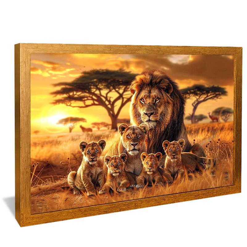 Family Lions in Savana V1939 Canvas