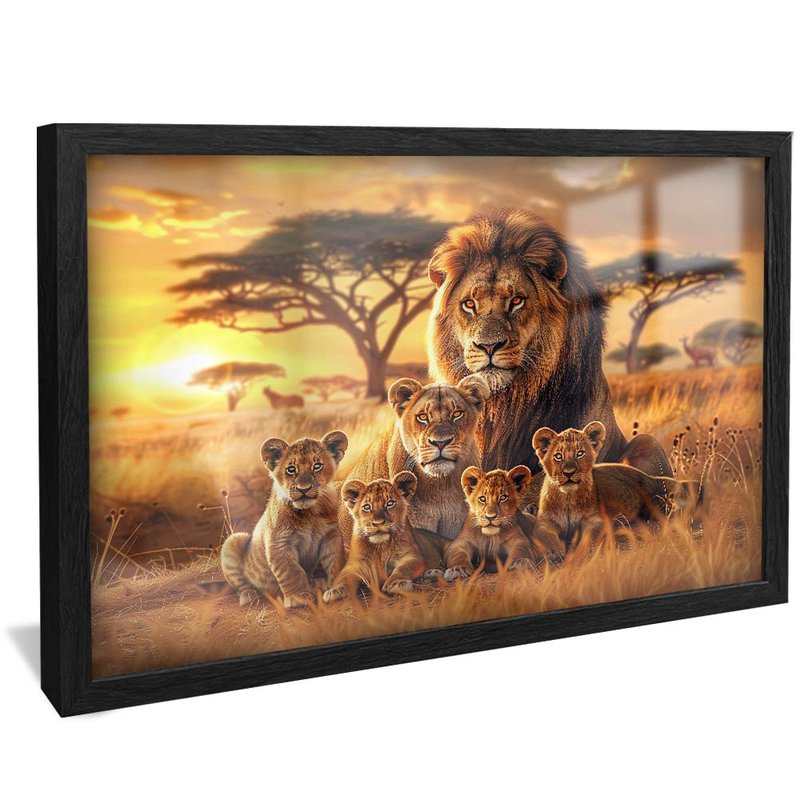 Family Lions in Savana V1939 Canvas