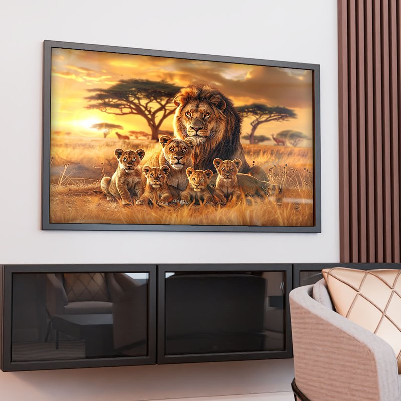 Family Lions in Savana V1939 Canvas