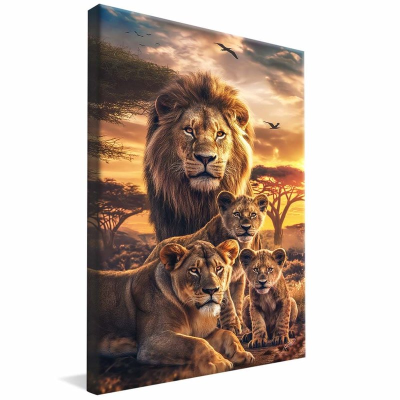 Family of Lions V1748 Canvas