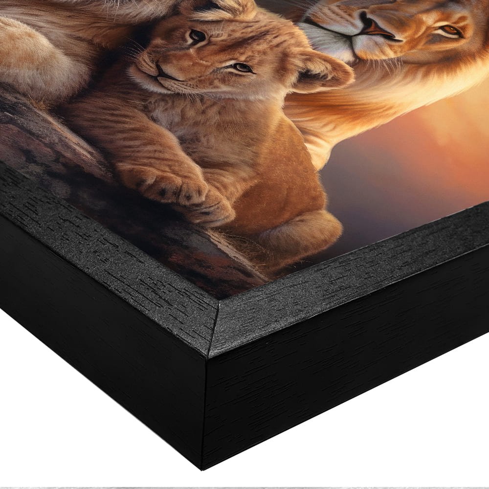 Family of Lions with 3 Cubs Canvas