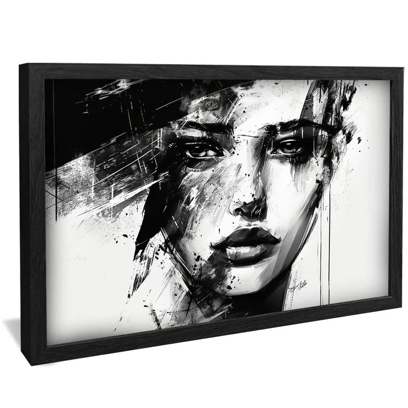 Female Face Brushstrokes V1304 Canvas