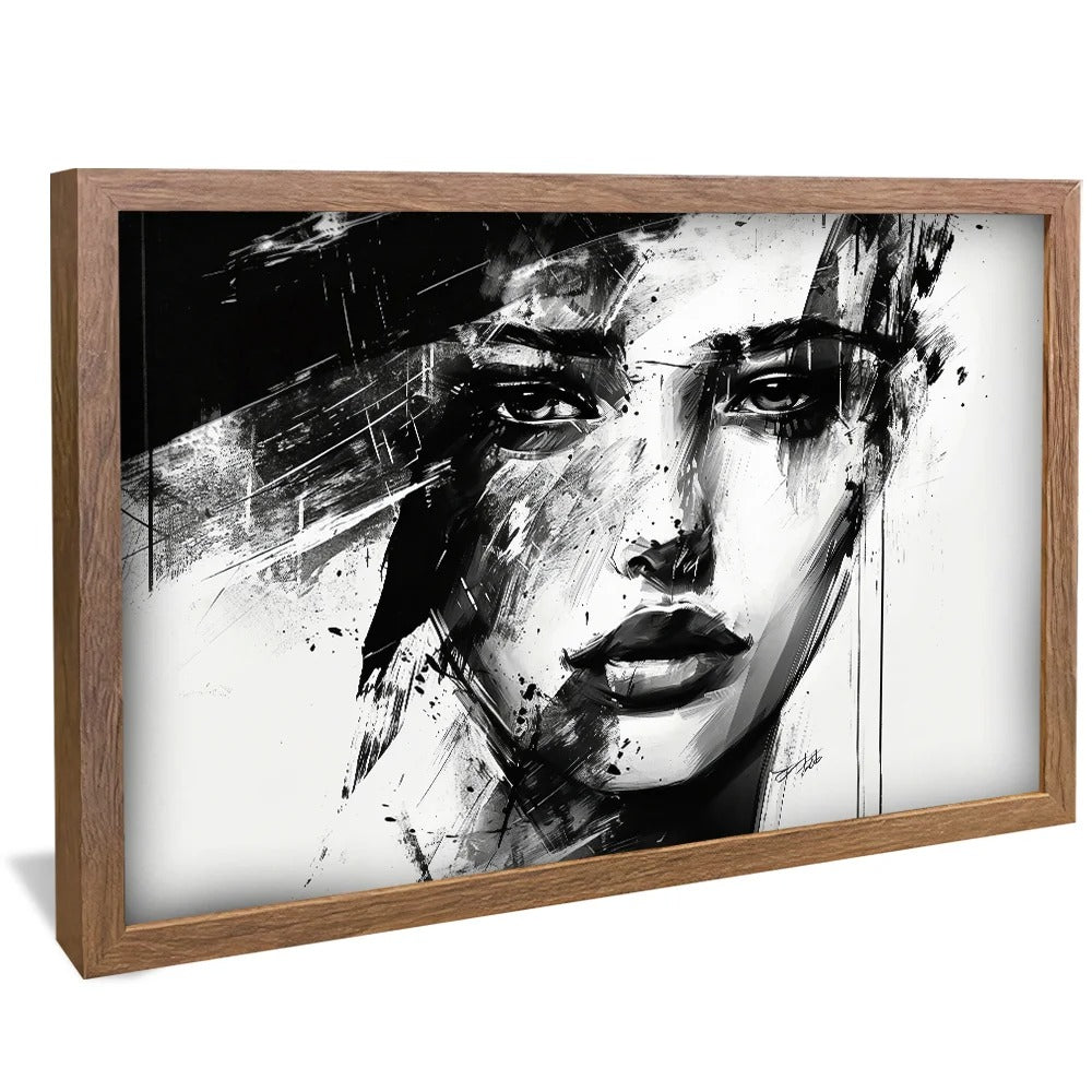 Female Face Brushstrokes V1304 Canvas