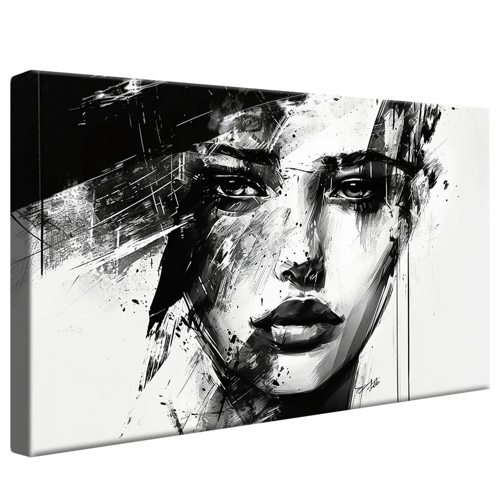 Female Face Brushstrokes V1304 Canvas