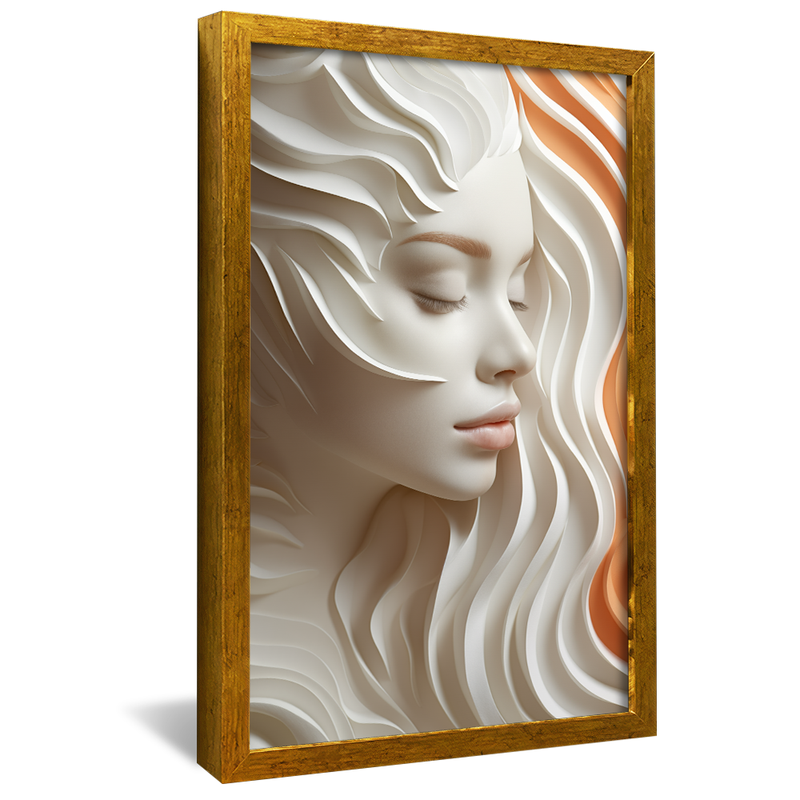 Female Face on Marble V790 Canvas