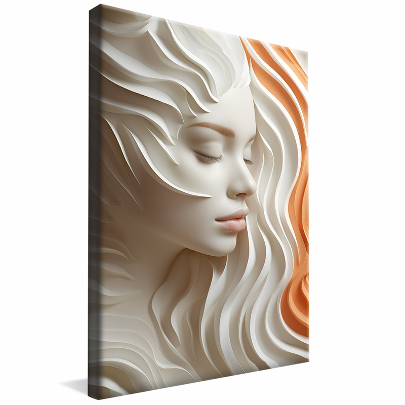 Female Face on Marble V790 Canvas