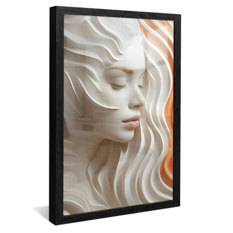 Female Face on Marble V790 Canvas