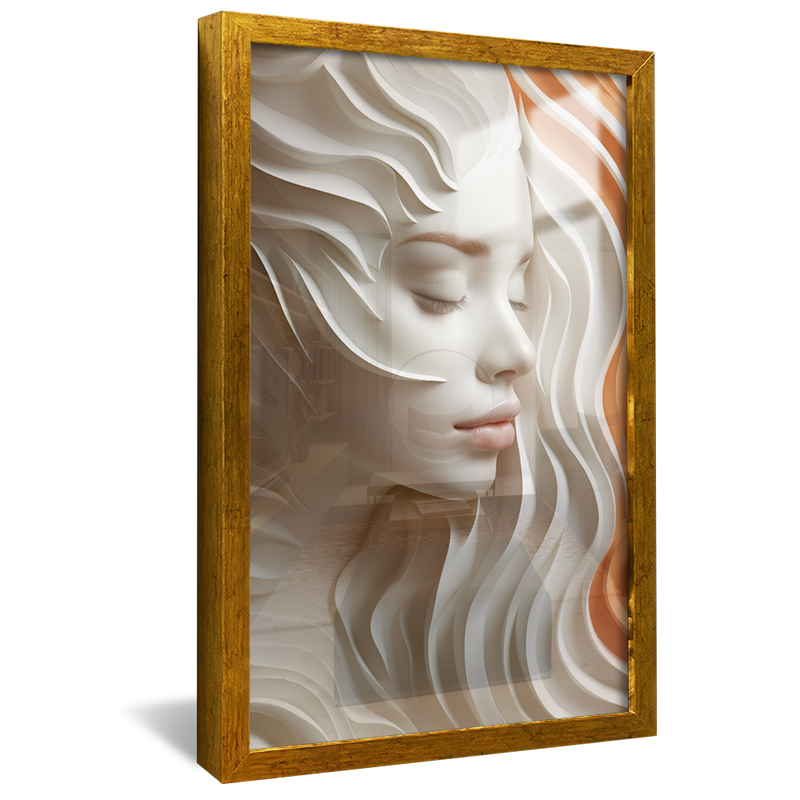 Female Face on Marble V790 Canvas