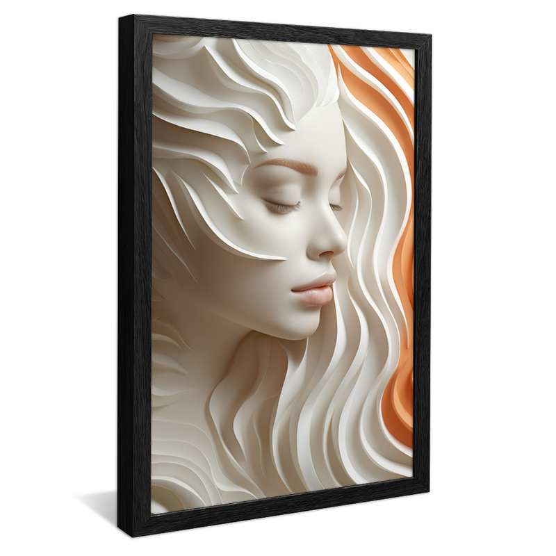 Female Face on Marble V790 Canvas