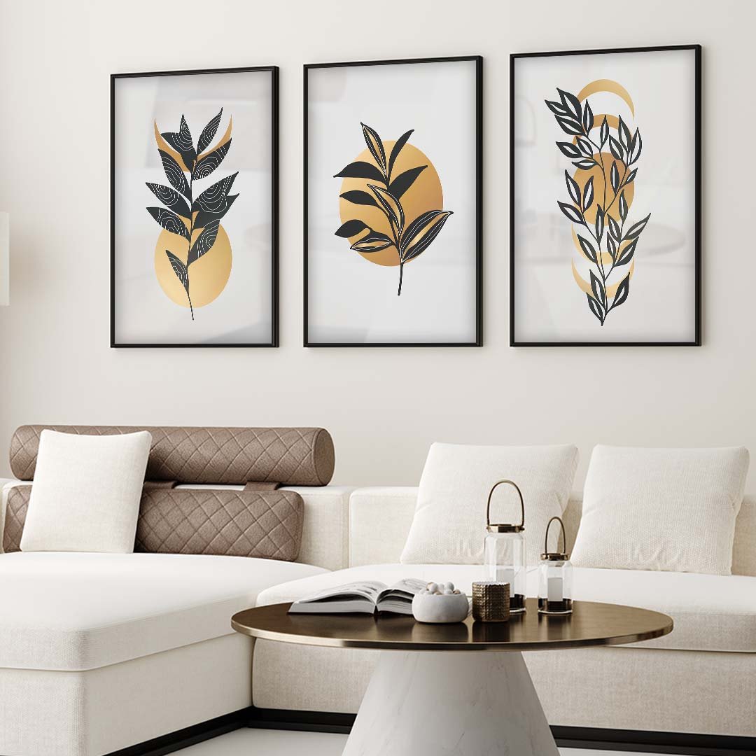 Floral Branches Trio Canvas