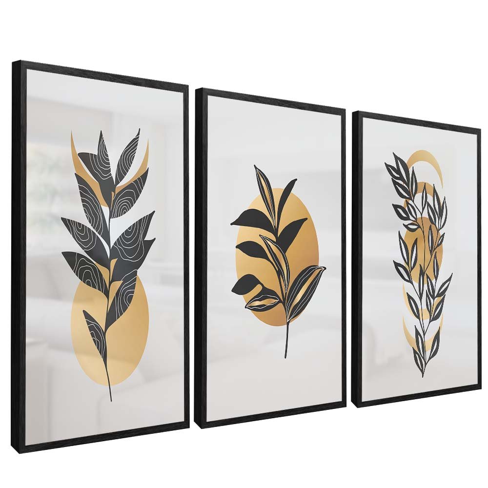 Floral Branches Trio Canvas