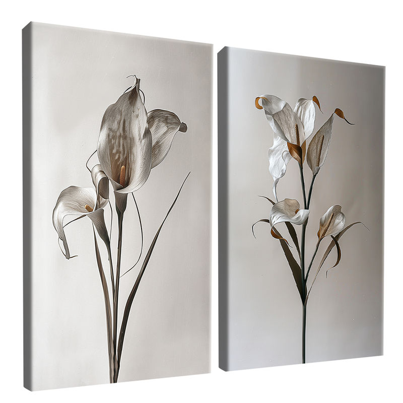 Duo Floral Calla Glass Canvas V1564