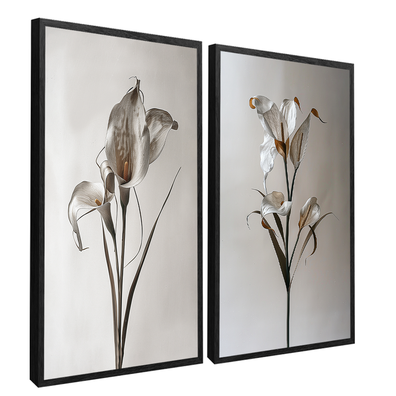 Duo Floral Calla Glass Canvas V1564