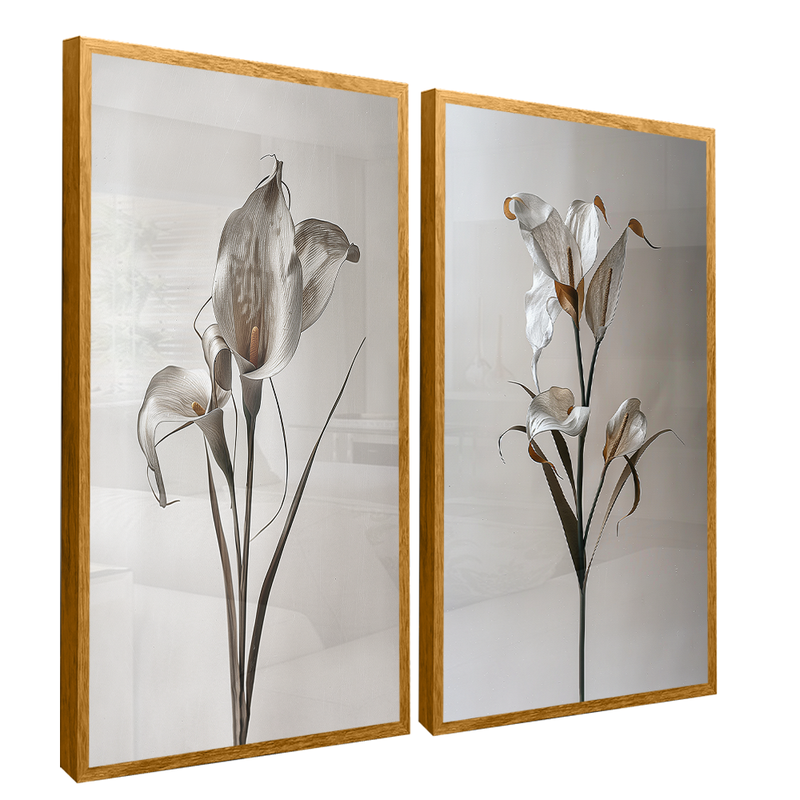 Duo Floral Calla Glass Canvas V1564