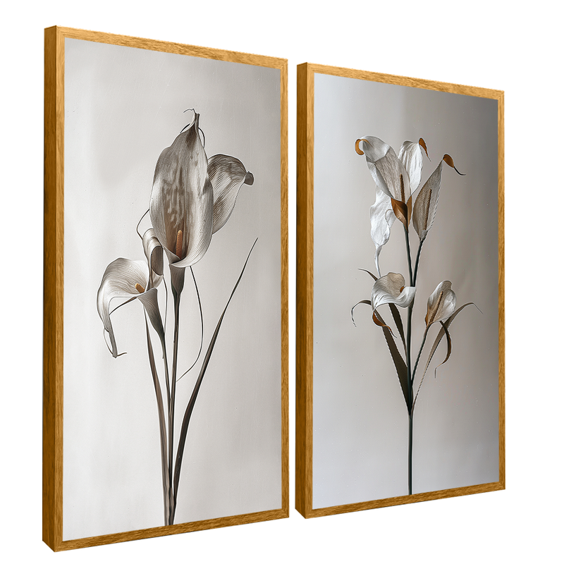 Duo Floral Calla Glass Canvas V1564