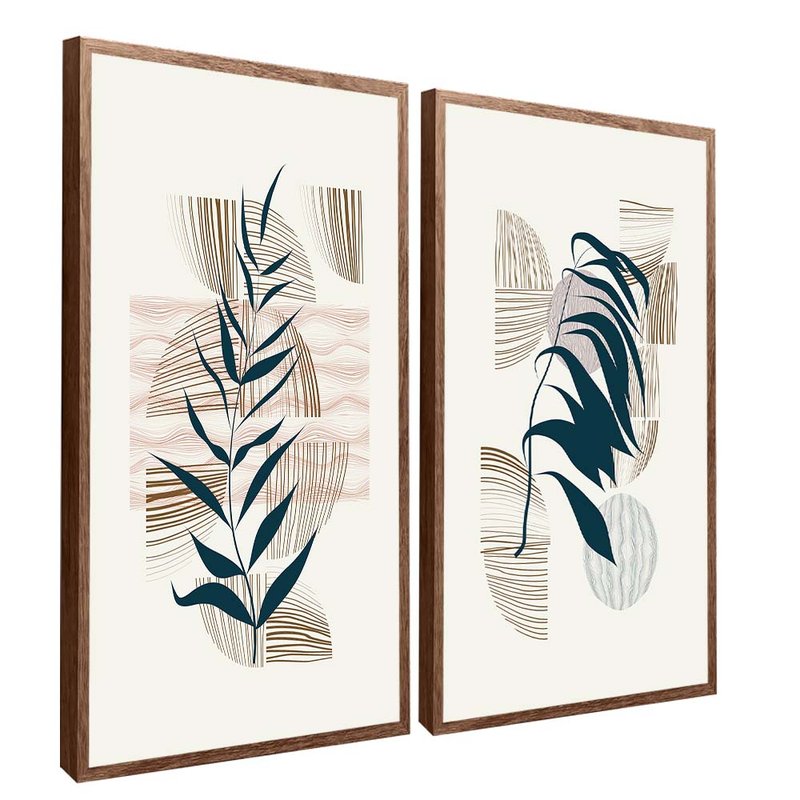 Floral Duo and Lines Canvas V1639