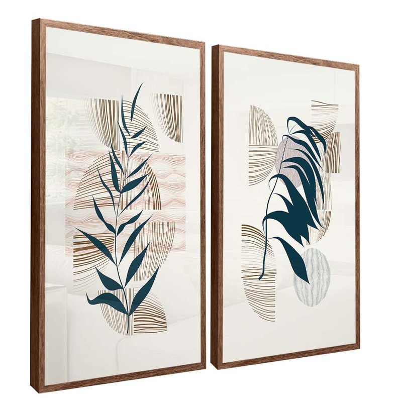 Floral Duo and Lines Canvas V1639