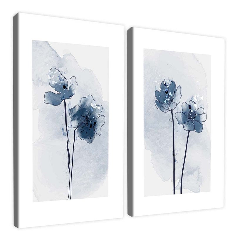 Watercolor Floral Duo Canvas V1717