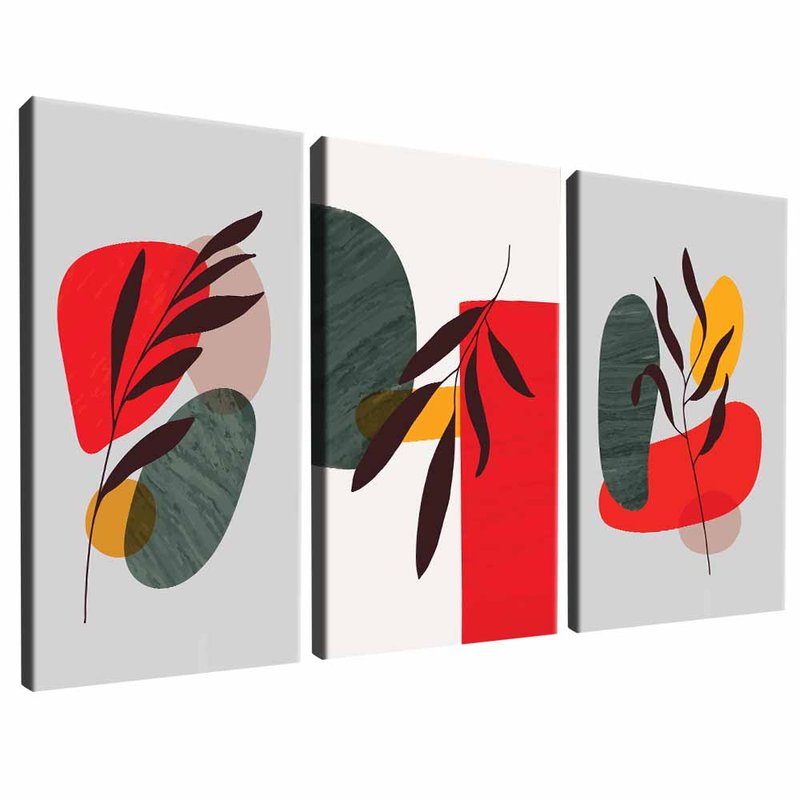 Floral Trio and Forms V1614 Canvas