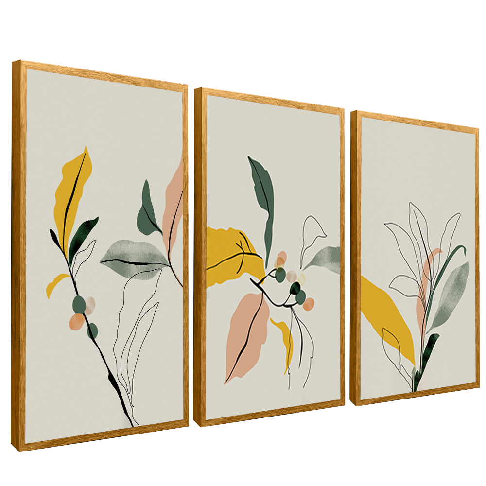 Floral Trio in Lines V1536 Canvas