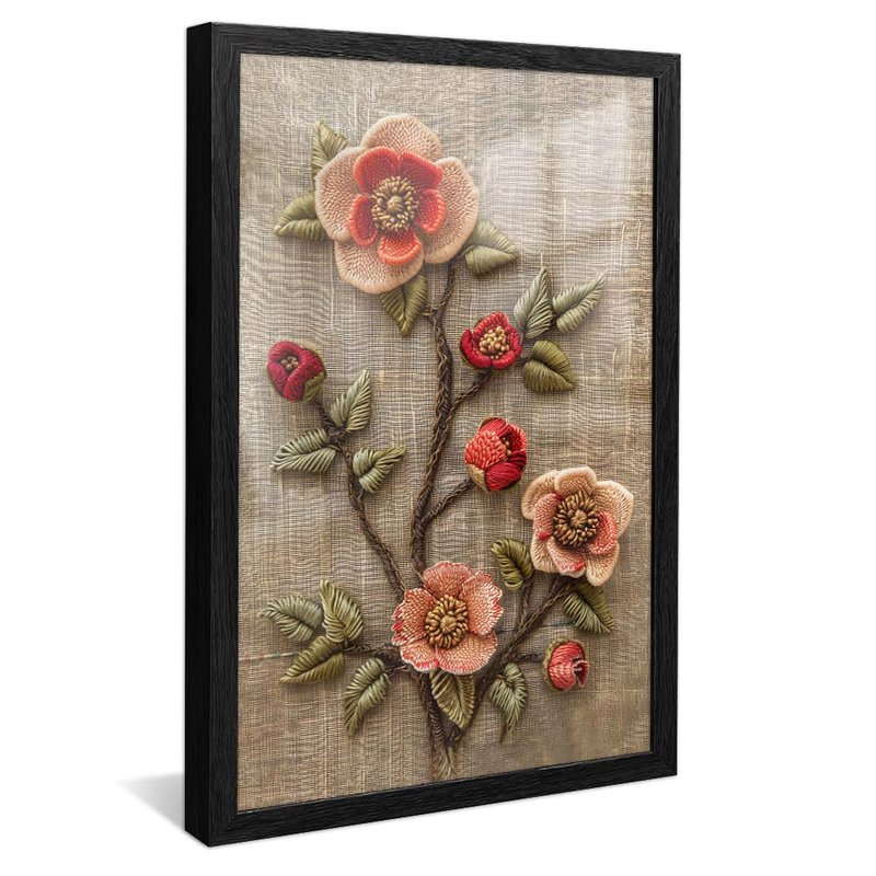 Floral in Embroidery V1680 Canvas