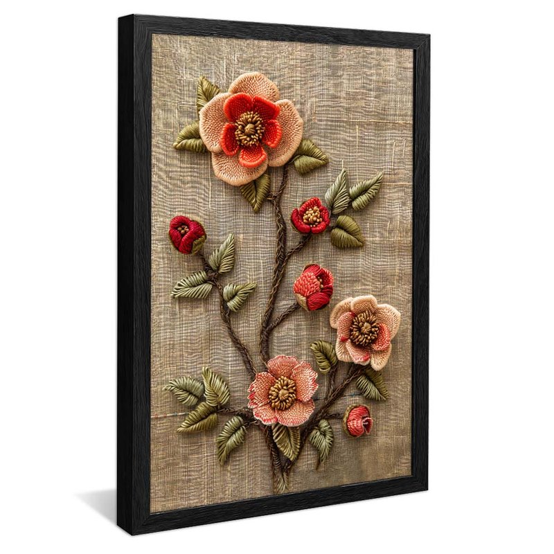 Floral in Embroidery V1680 Canvas