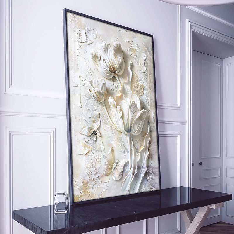 Floral in Marble V1540 Canvas