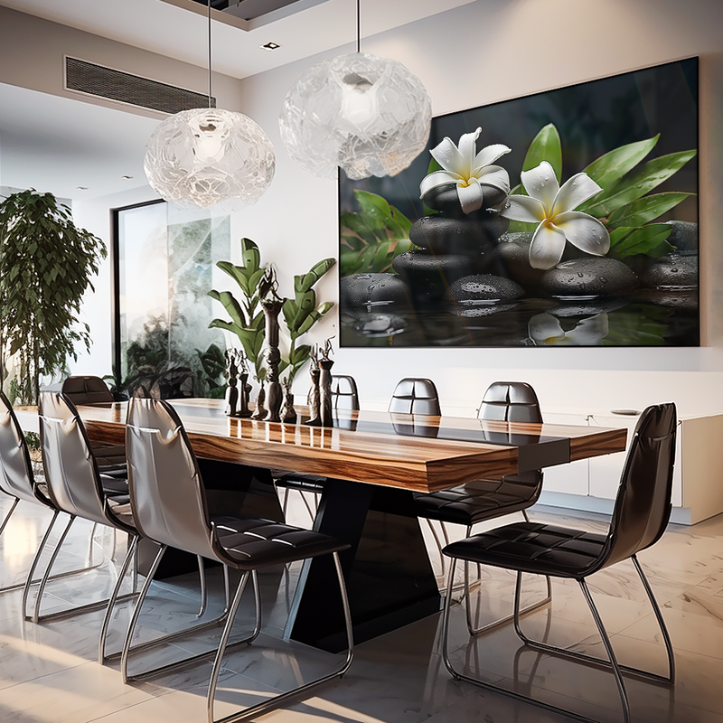 Flowers on Stones V919 Canvas
