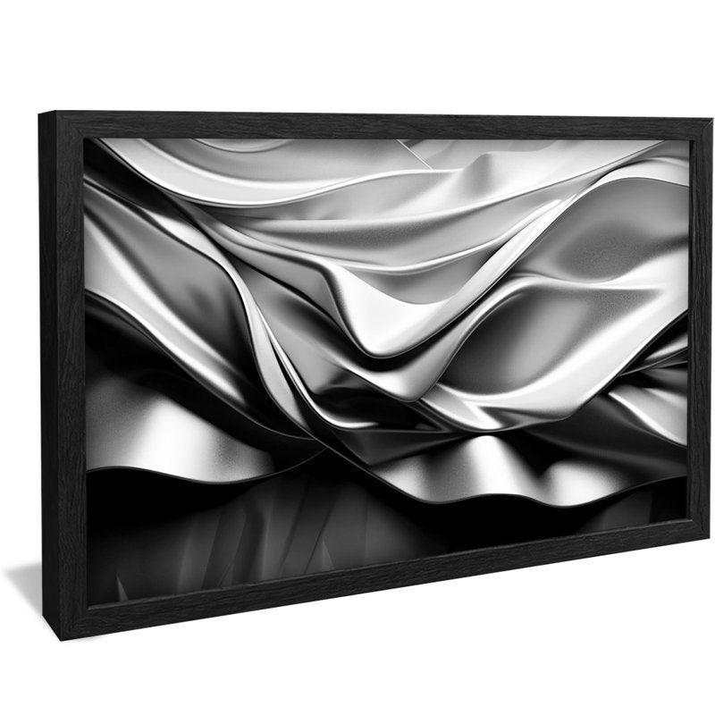 Fluid Gray Abstract 3D Canvas