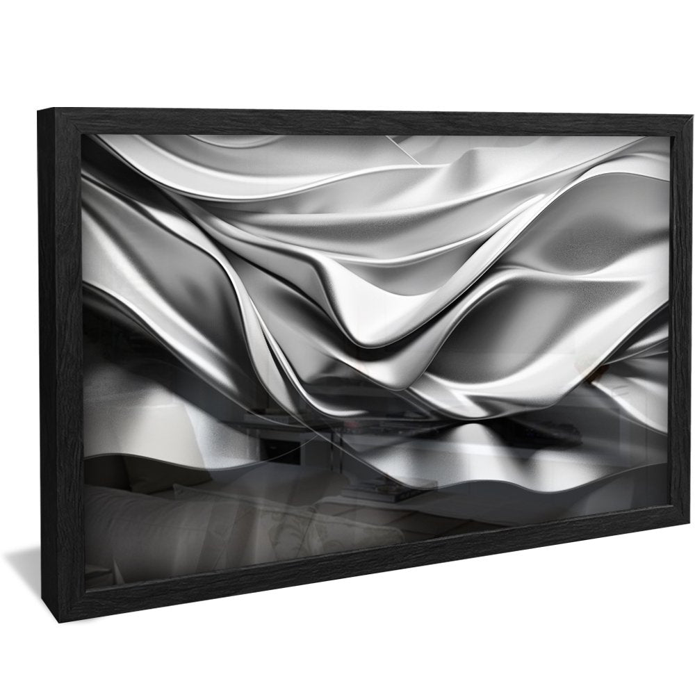 Fluid Gray Abstract 3D Canvas