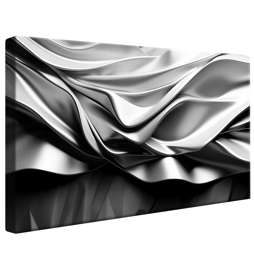 Fluid Gray Abstract 3D Canvas