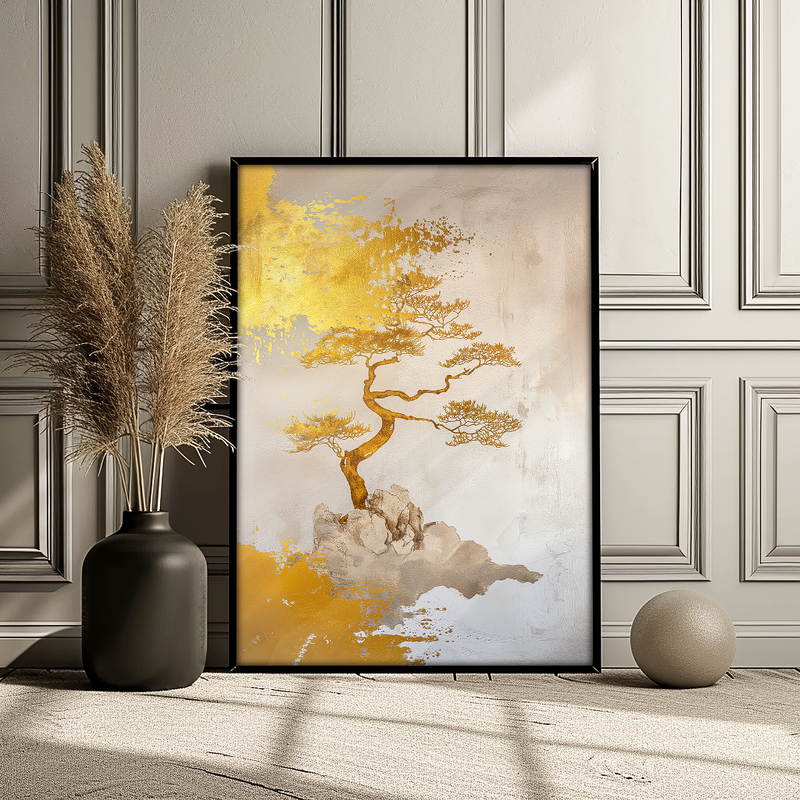 Foil Golden Tree V1171 Canvas