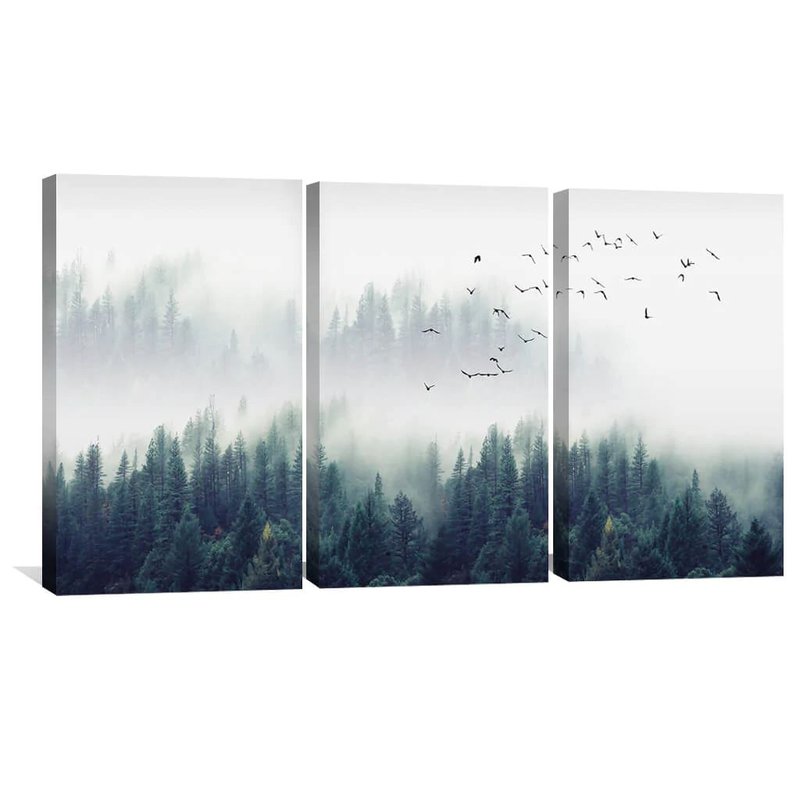 Forest Landscape 3 -screens Canvas