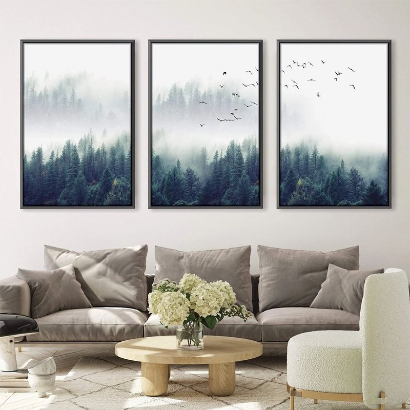 Forest Landscape 3 -screens Canvas