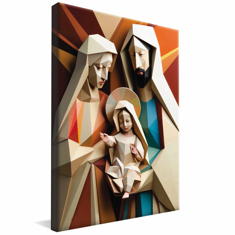 Geometric Sacred Family Canvas