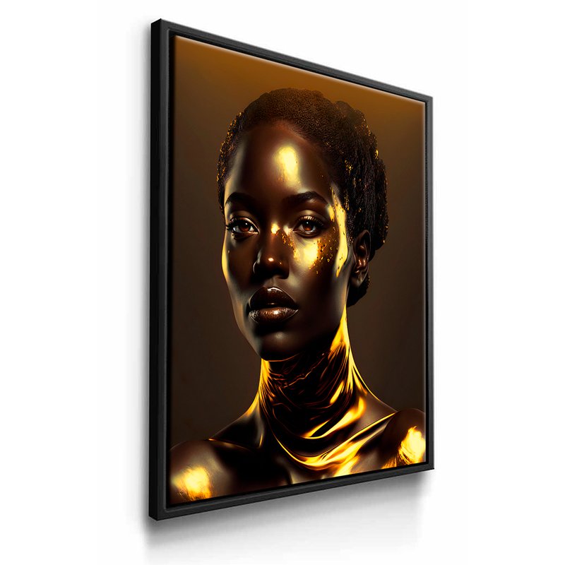 Gold Black Woman Canvas