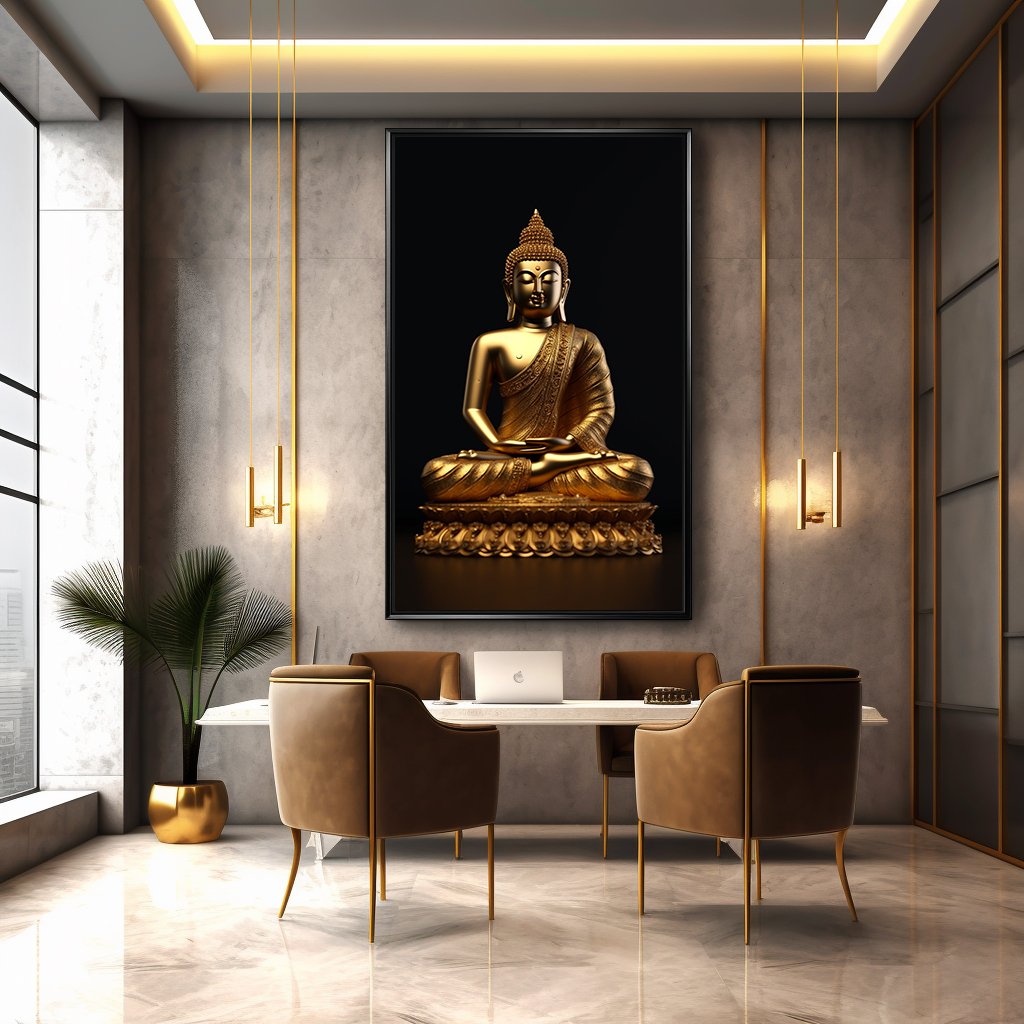 Gold Buddha Statue Canvas