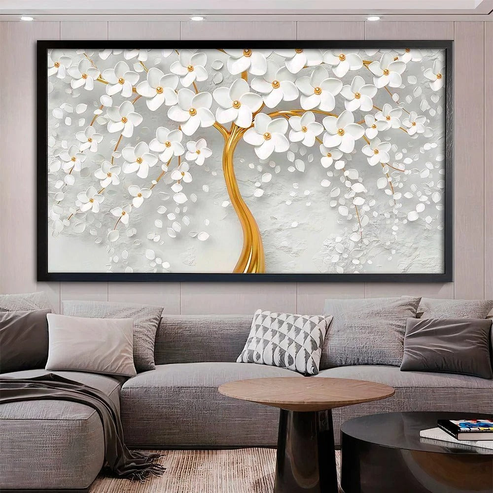 Gold Cherry Blossom Canvas