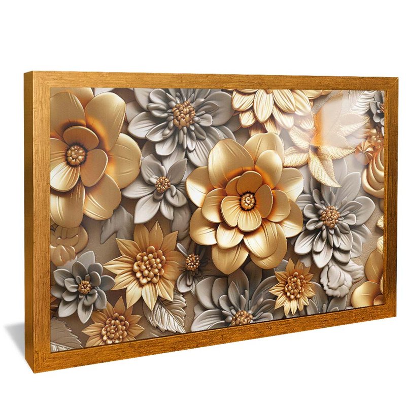 Gold Floral in Ceramic V2048 Canvas